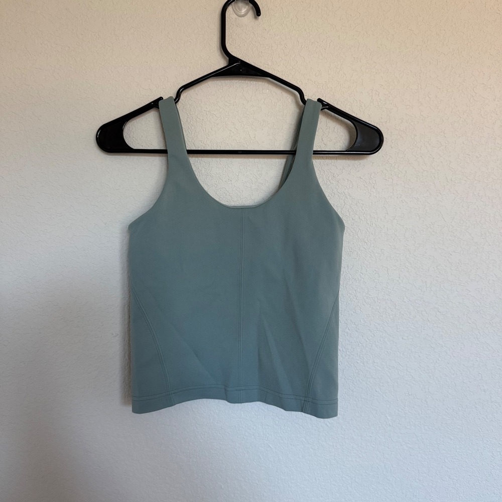 Lululemon Glow Up Tank Top Size 2 Yoga Activewear Athletic Gym Crater Blue/Green